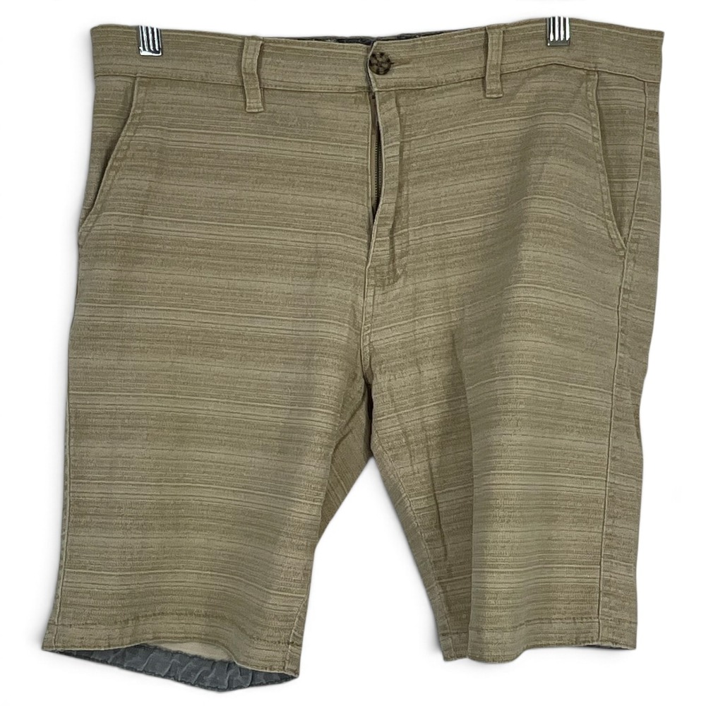 Company 81 Mens Khaki Tan Slub Textured Flat Front Shorts Size 34 RN64866